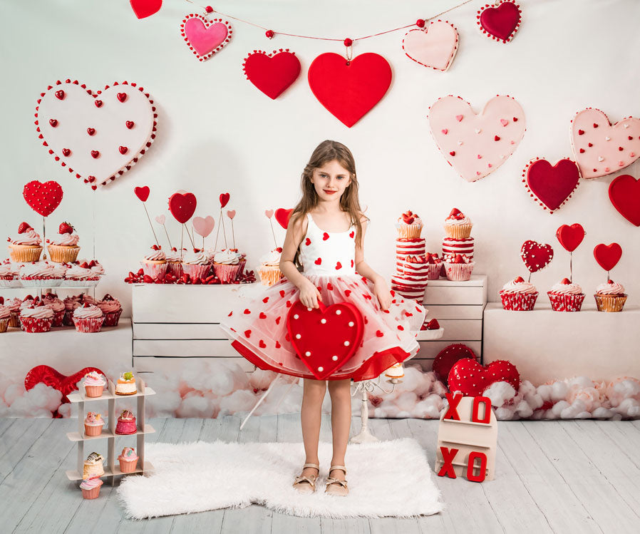 Kate Valentine Heart Cupcake Backdrop Designed by Emetselch