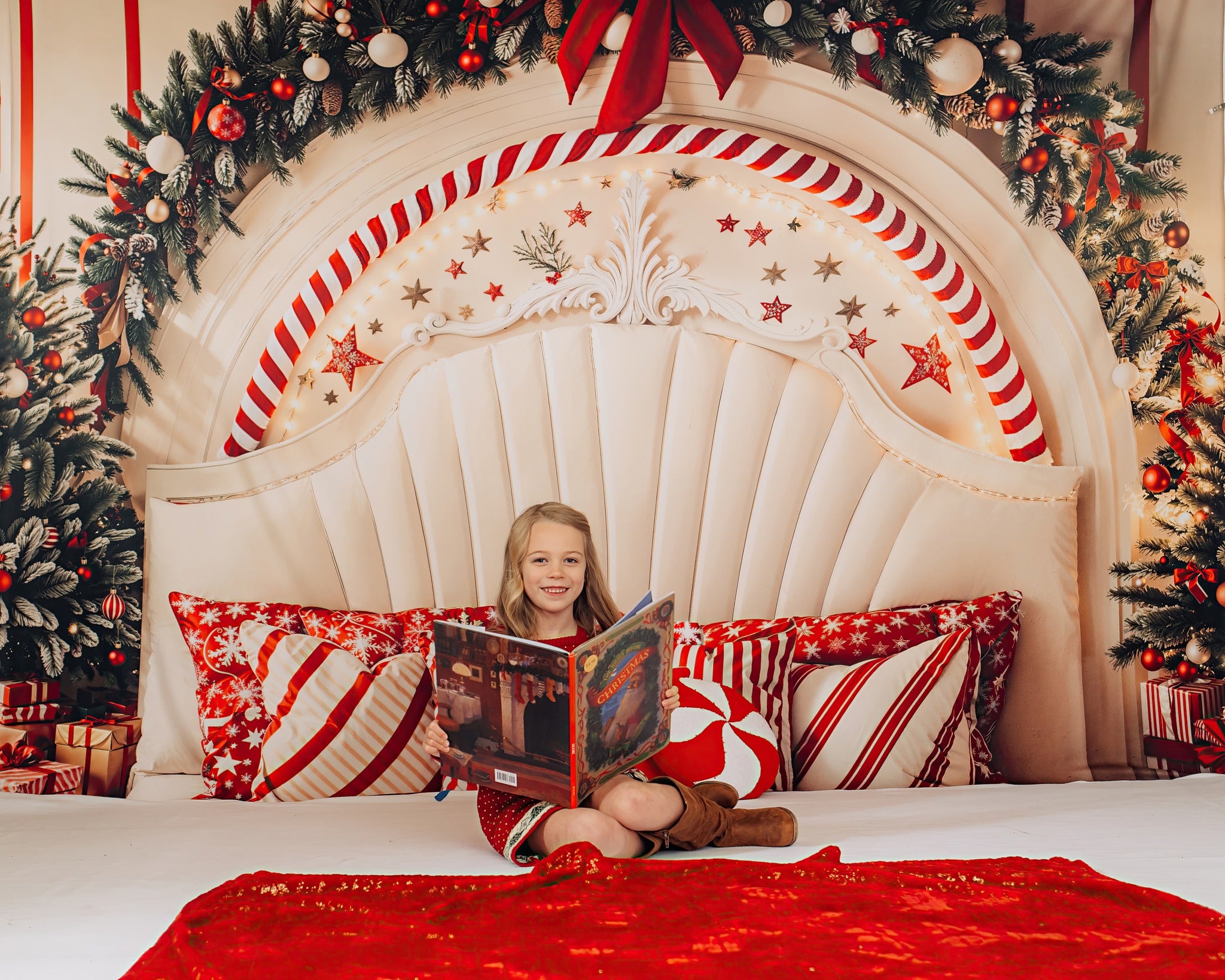 Kate Fleece Christmas Headboard Backdrop Designed by Emetselch - Kate Backdrop AU