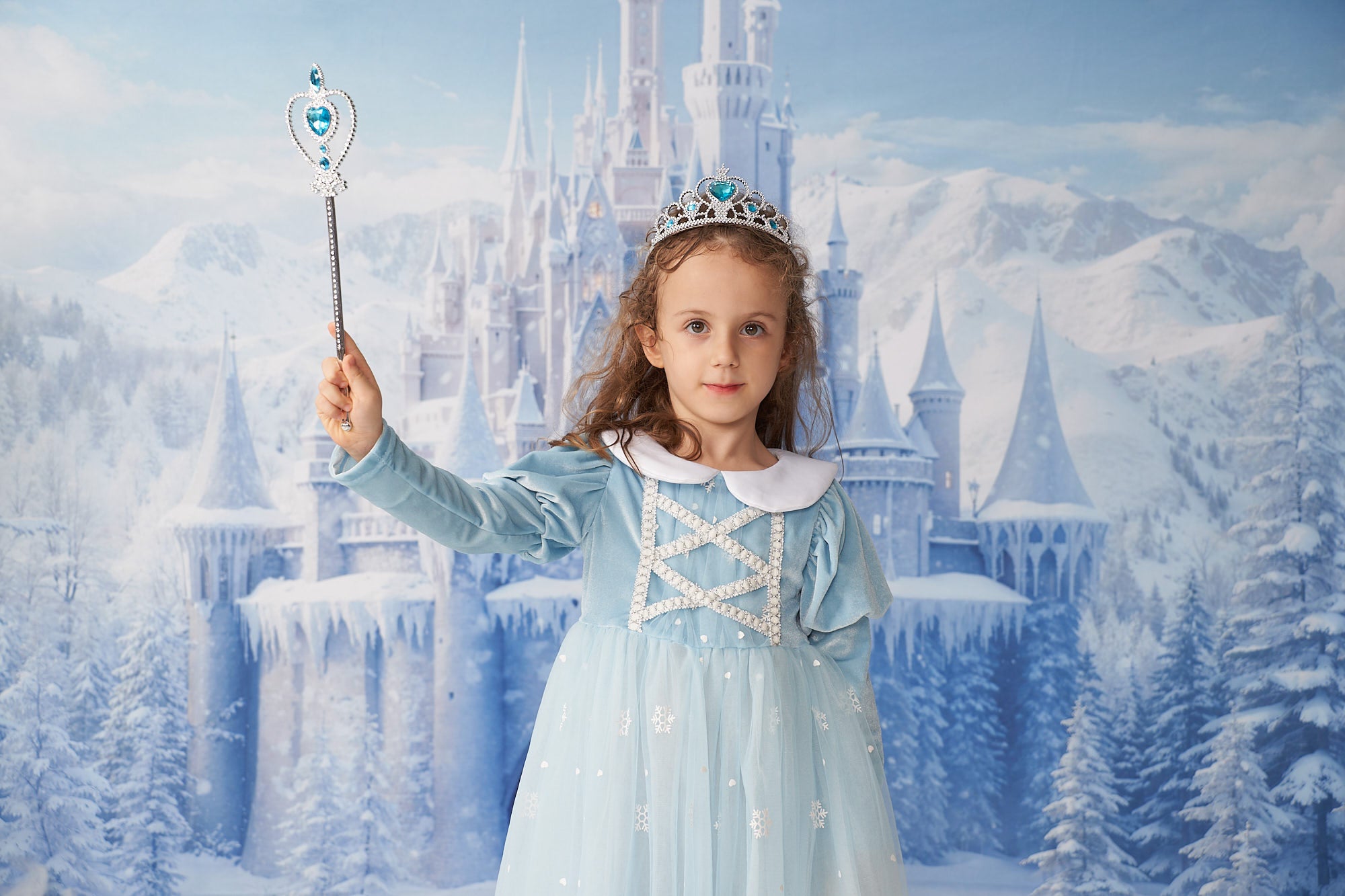 Kate Winter Ice Frosted World Castle Backdrop Designed by Chain Photography - Kate Backdrop AU