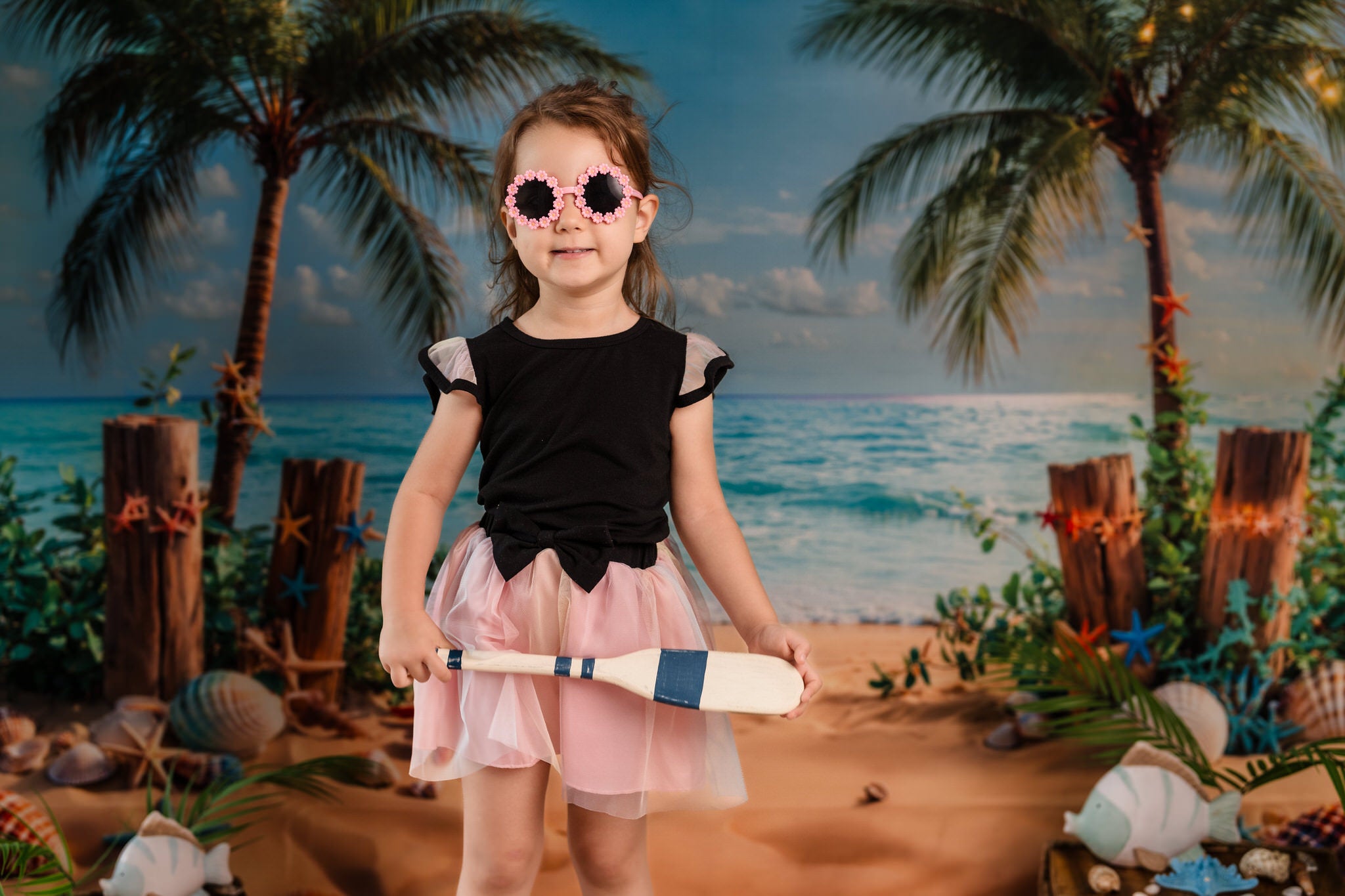 Kate Summer Beach Coconut Tree Backdrop Designed by Emetselch - Kate Backdrop AU