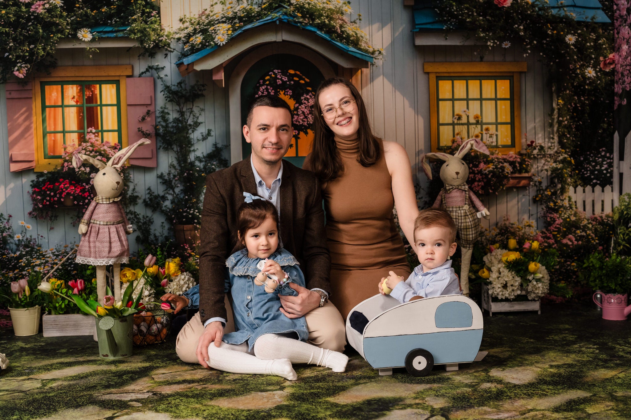 Kate Spring Cottage Floral Backdrop+Garden Pathway Floor Backdrop - Kate Backdrop AU