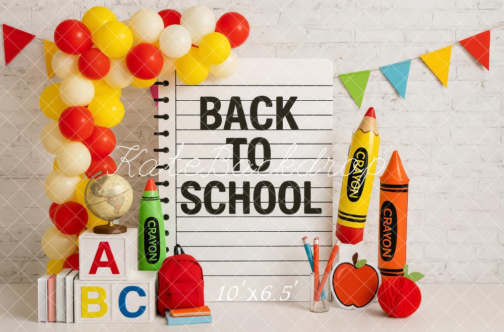 Kate Back to School Balloons Backdrop Designed by Patty Roberts - Kate Backdrop AU