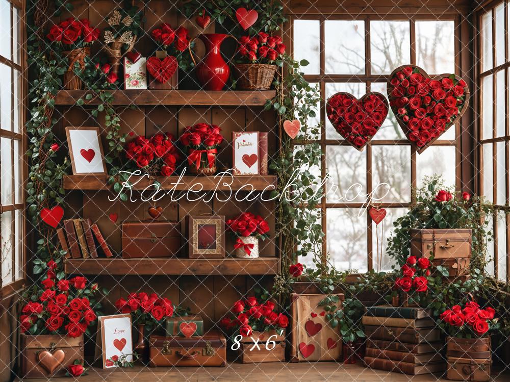 Kate Valentines Red Roses Heart Backdrop Designed by GQ - Kate Backdrop AU