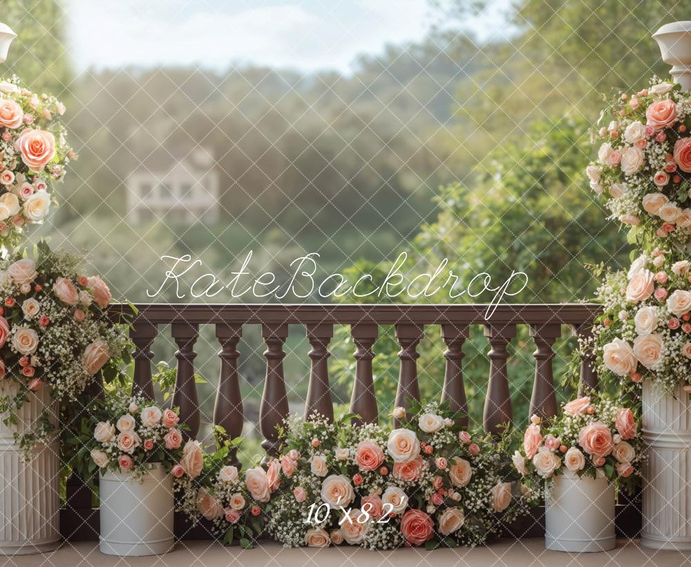 Kate Spring Balcony Floral Backdrop Designed by Mini MakeBelieve