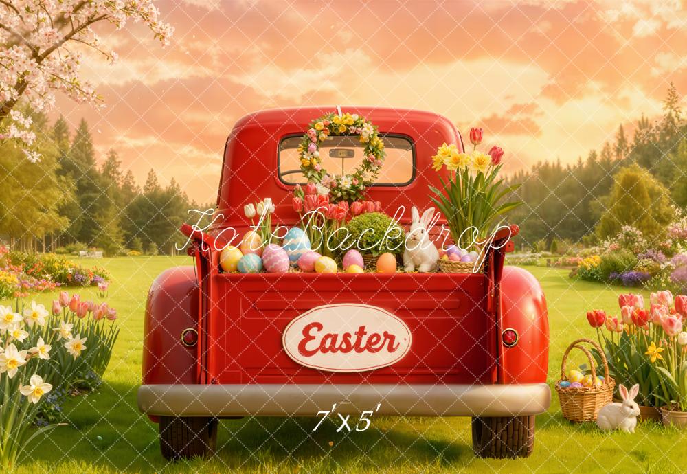 Kate Easter Truck Eggs Bunny Backdrop Designed by Chain