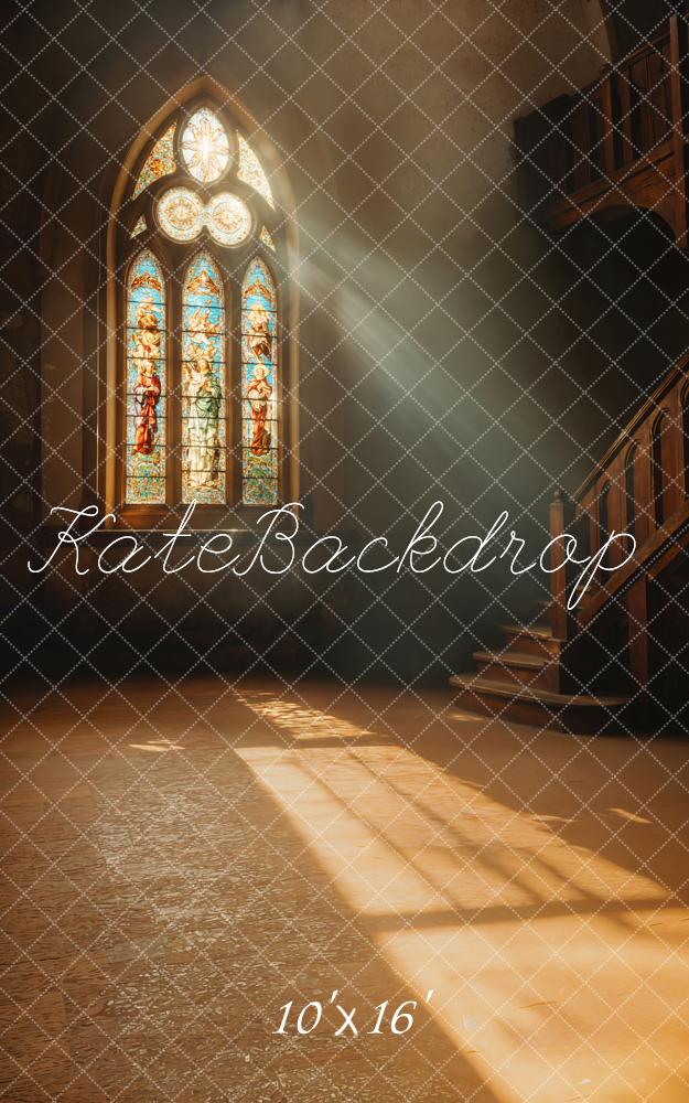 Kate Sweep Stained Glass Window Sunrays Backdrop Designed by Emetselch - Kate Backdrop AU