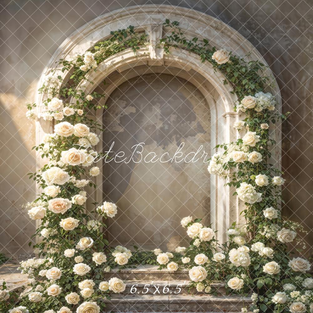 Kate Flower Arch Vintage Stone Backdrop Designed by Emetselch
