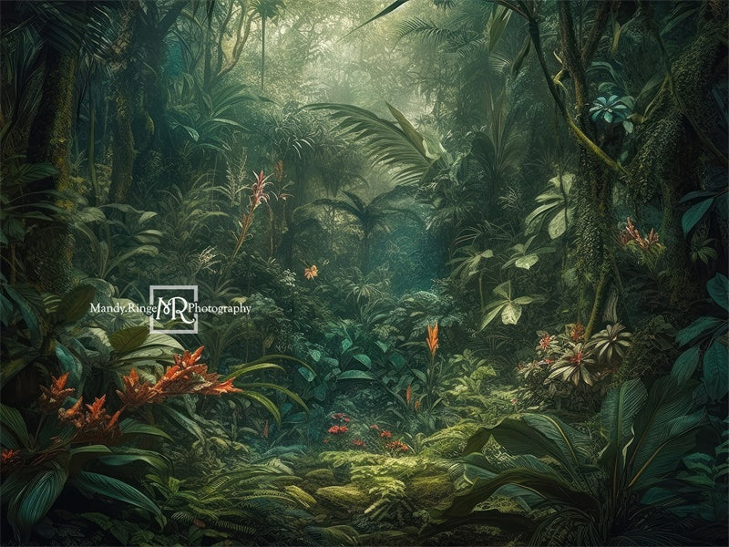 Kate Jungle Dense Foliage Tropical Backdrop Designed by Mandy Ringe - Kate Backdrop AU