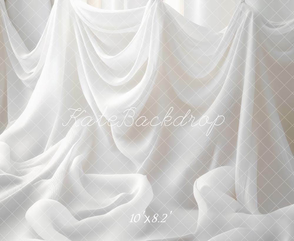 Kate White Draped Fabric Layers Backdrop Designed by Mini MakeBelieve
