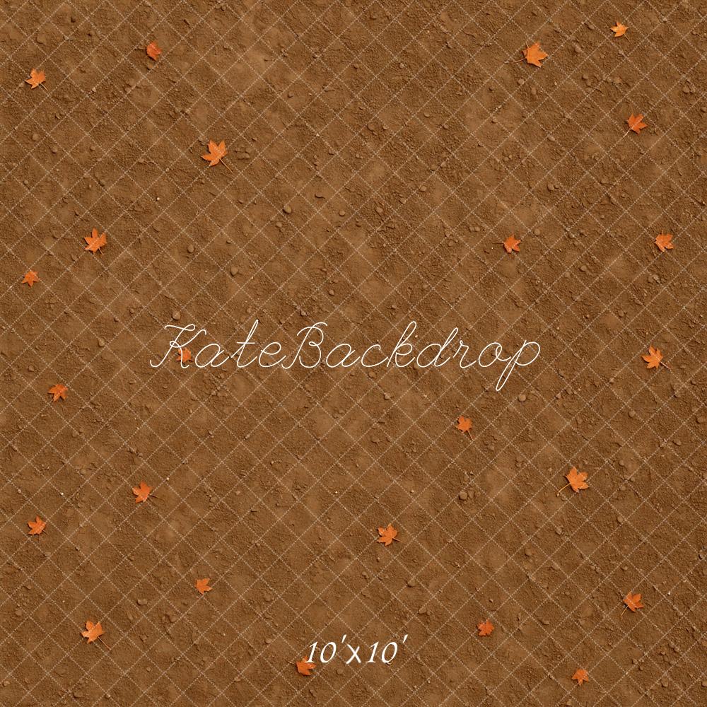 Kate Autumn Leaves Dirt Pattern Backdrop Designed by Mini MakeBelieve