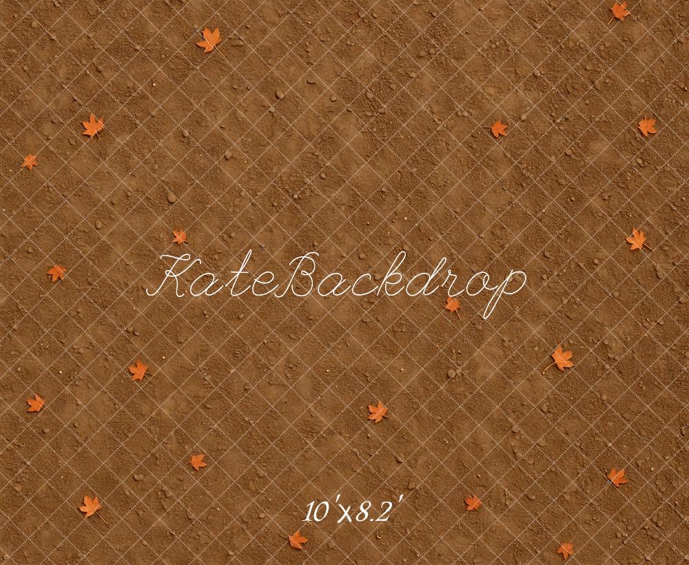 Kate Autumn Leaves Dirt Pattern Backdrop Designed by Mini MakeBelieve