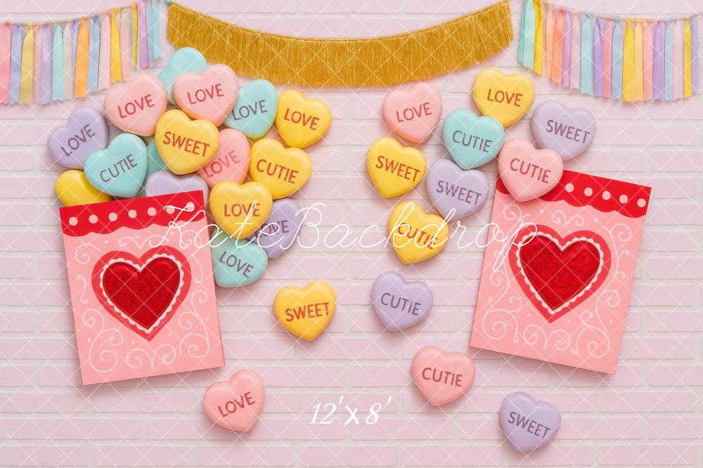 Kate Valentine Heart Candy Pink Backdrop Designed by Mini MakeBelieve