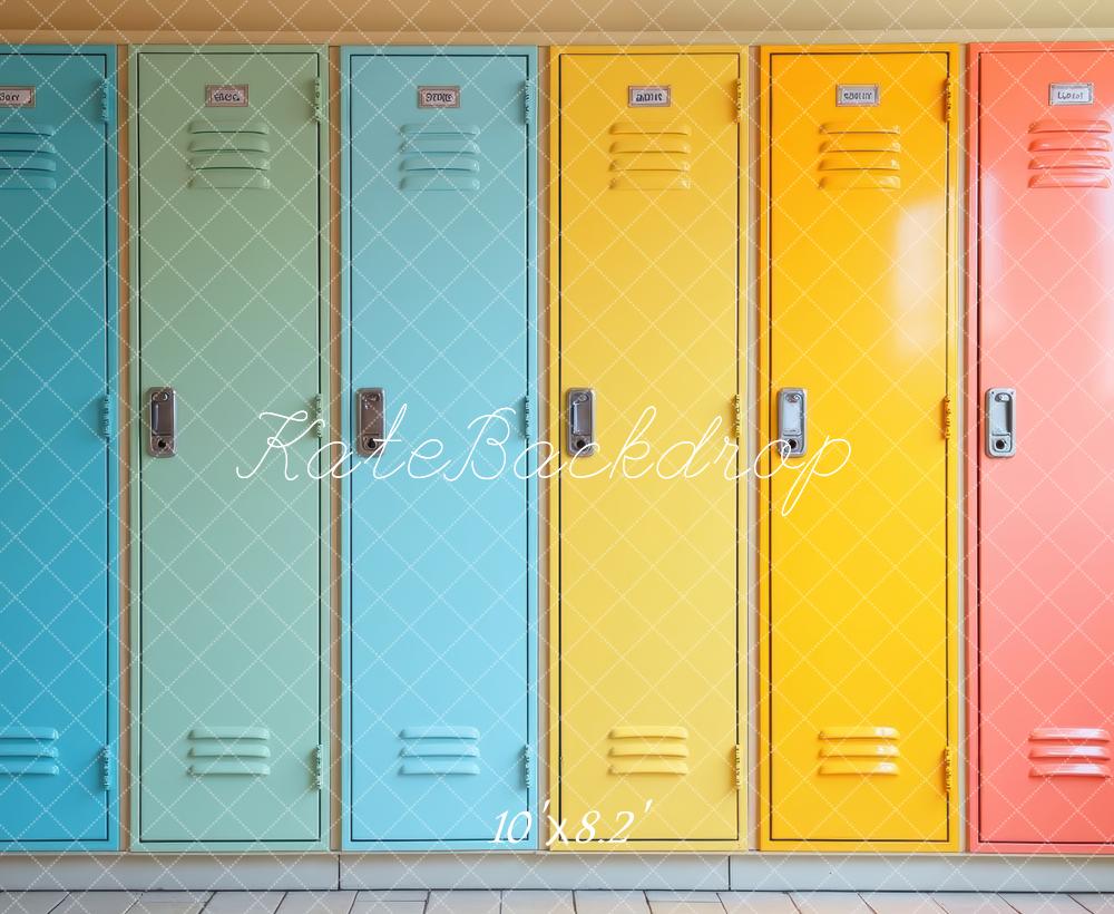 Kate Colourful Locker Wall Backdrop Designed by Laura Bybee - Kate Backdrop AU