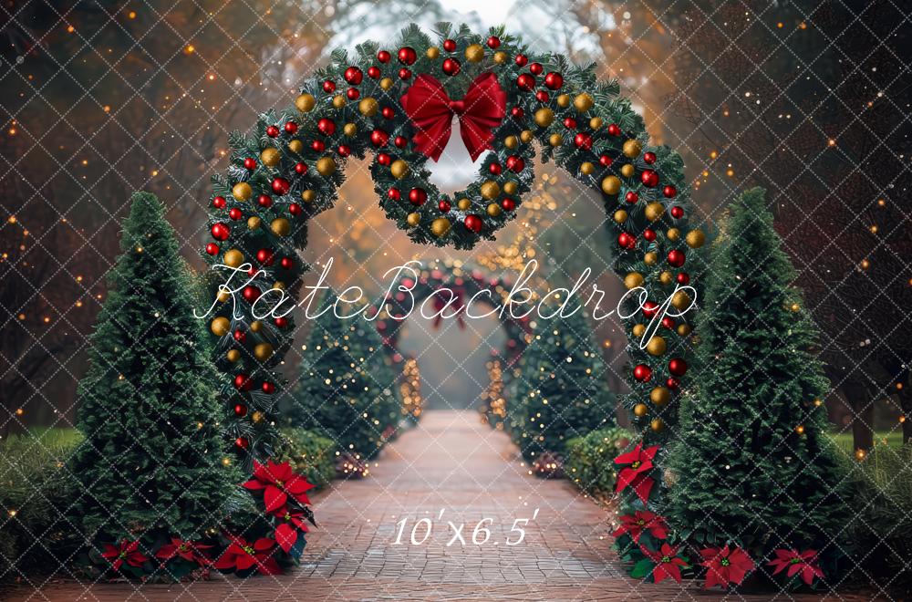 Kate Christmas Garland Arch Pine Trees Backdrop Designed by Mini MakeBelieve - Kate Backdrop AU