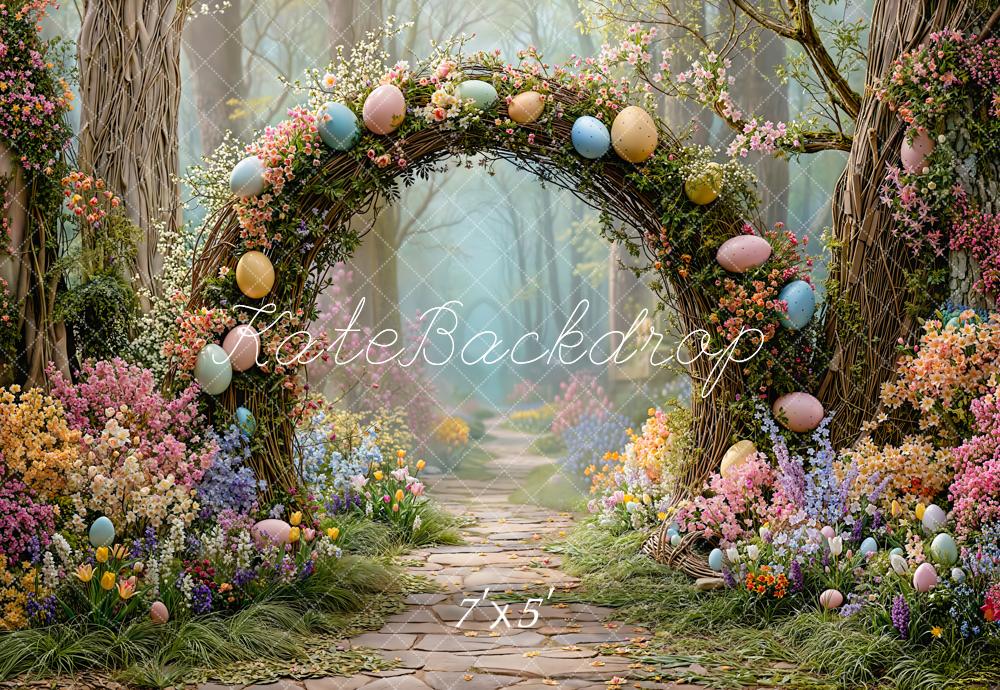 Kate Easter Egg Flower Arch Forest Backdrop Designed by Emetselch