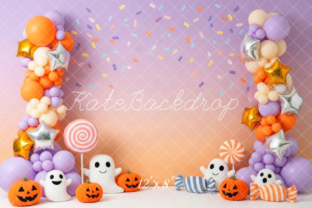 Kate Halloween Balloons Ghosts Pumpkins Backdrop Designed by Patty Roberts