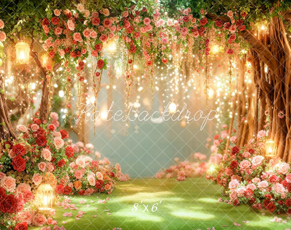 Kate Fairy Fantasy Flower Spring Fleece Backdrop Designed by Emetselch
