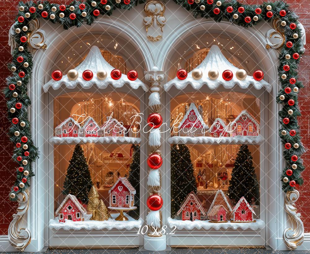 Kate Christmas Gingerbread House Window Backdrop Designed by Mini MakeBelieve - Kate Backdrop AU