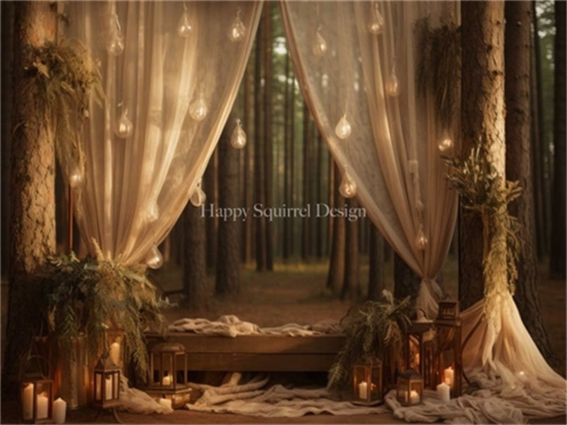Kate Forest Drapes Light Backdrop Designed by Happy Squirrel Design
