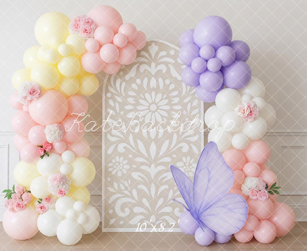 Kate Pastel Balloons Butterfly Backdrop Designed by Mini MakeBelieve - Kate Backdrop AU