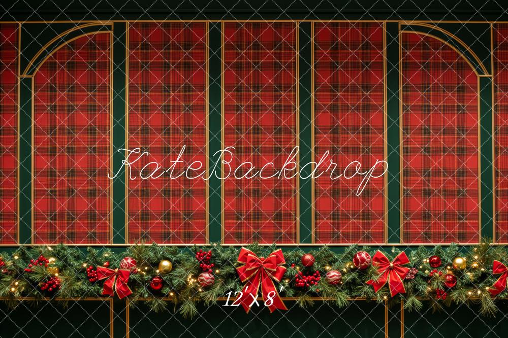 Kate Christmas Red Plaid Backdrop Designed by Patty Roberts