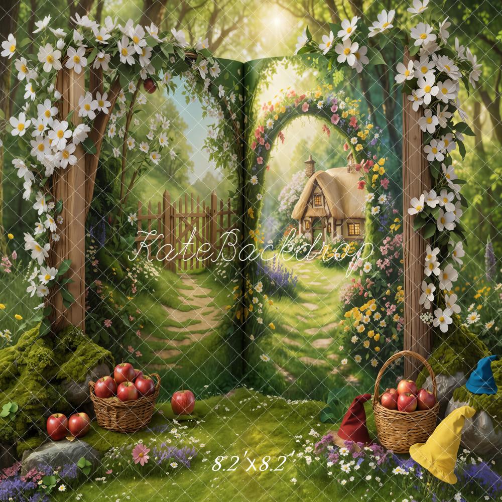 Kate Fairy Fantasy Cottage Open Book Forest Backdrop Designed by Chain