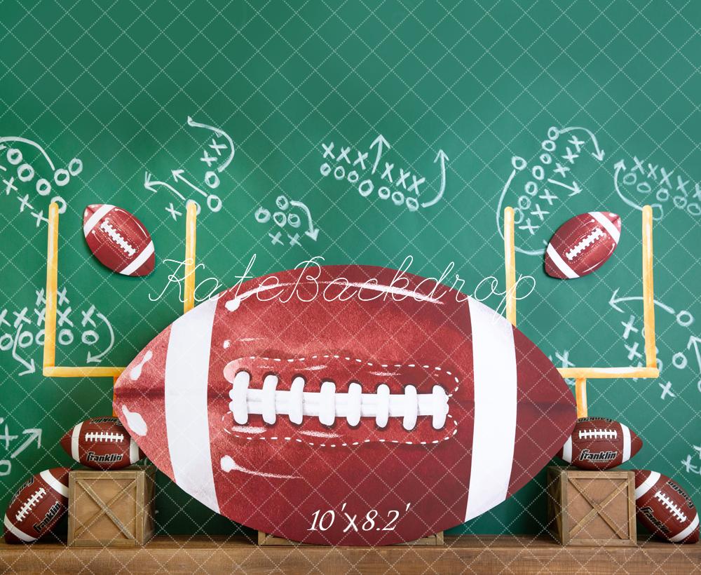 Kate Football Field Goal Chalkboard Green Backdrop Designed by Megan Leigh - Kate Backdrop AU