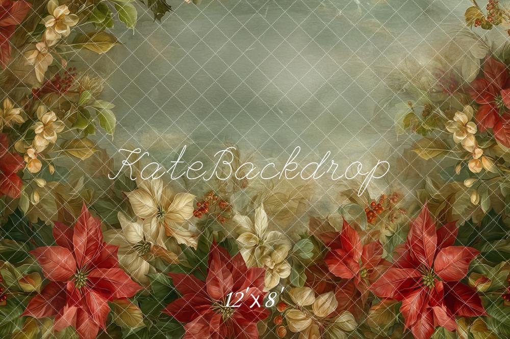 Kate Red Cream Flowers Backdrop Designed by Emetselch