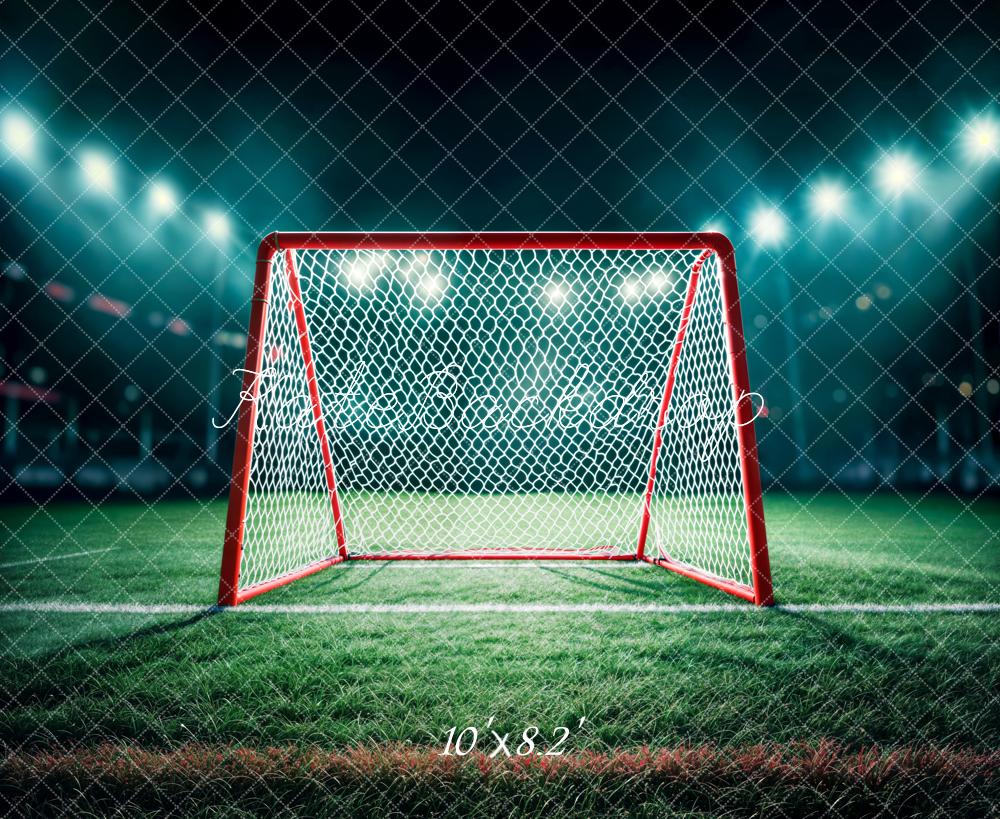 Kate Soccer Goal Net Grass Field Backdrop Designed by Emetselch