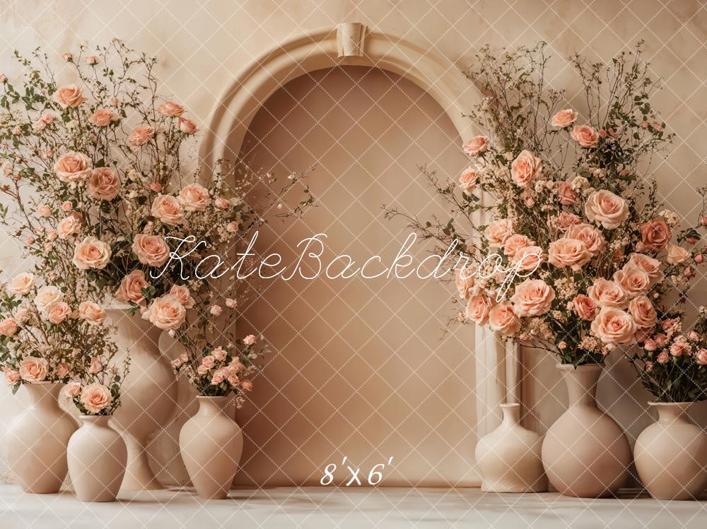 Kate Arch Ceramic Vases Roses Backdrop Designed by Emetselch - Kate Backdrop AU