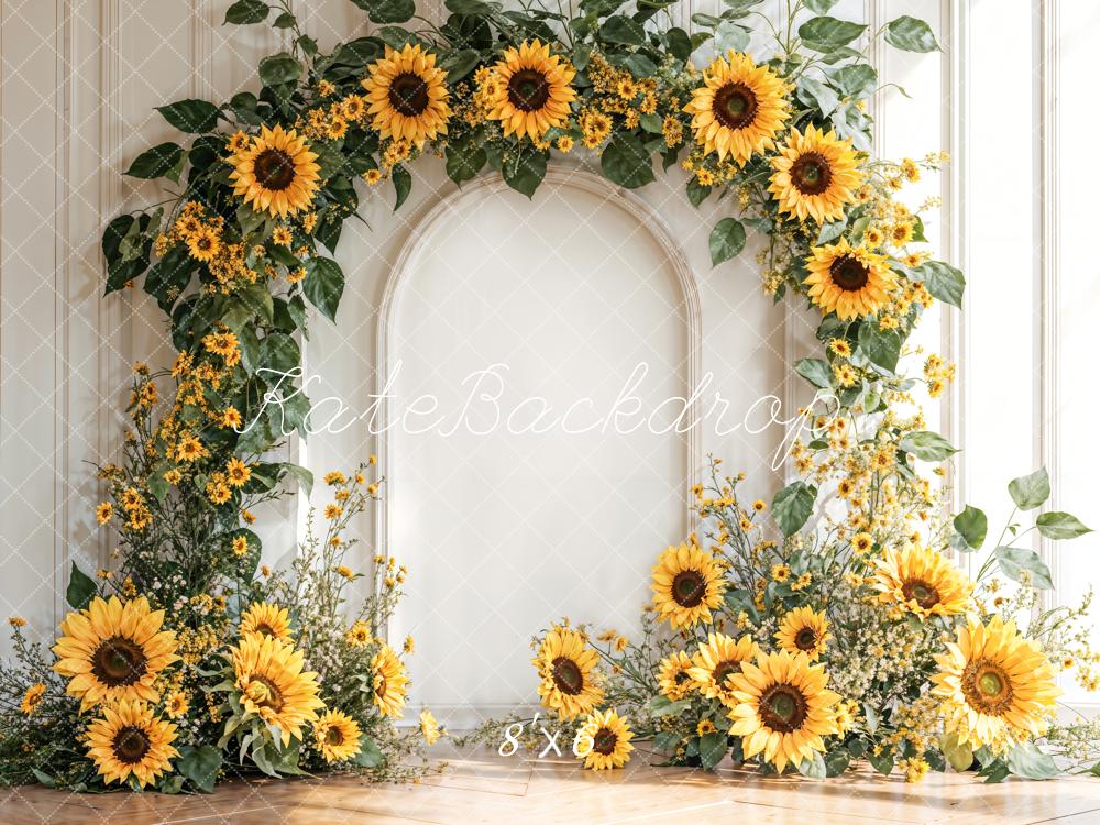 Kate Arch Sunflowers Fleece Backdrop Designed by Emetselch - Kate Backdrop AU