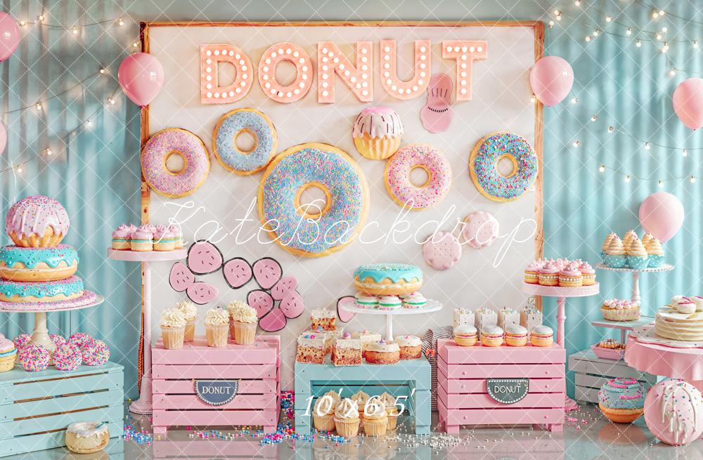 Kate Donut Cake Smash Fleece Backdrop Designed by Emetselch - Kate Backdrop AU