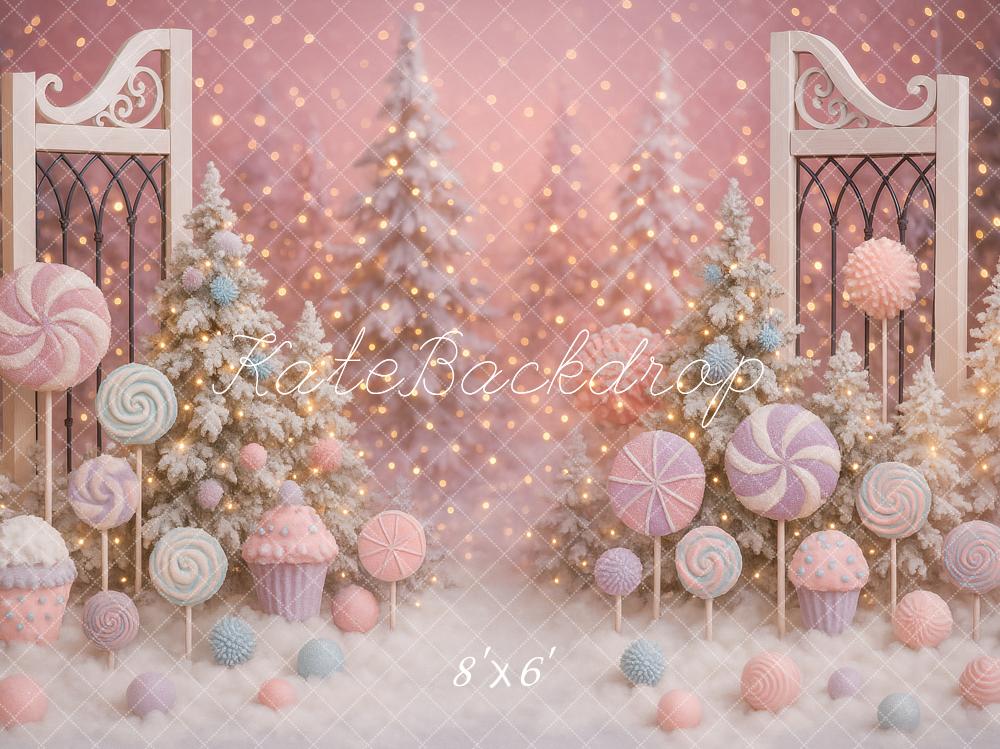 Kate Christmas Candyland Frosted Trees Backdrop Designed by Ashley Paul - Kate Backdrop AU
