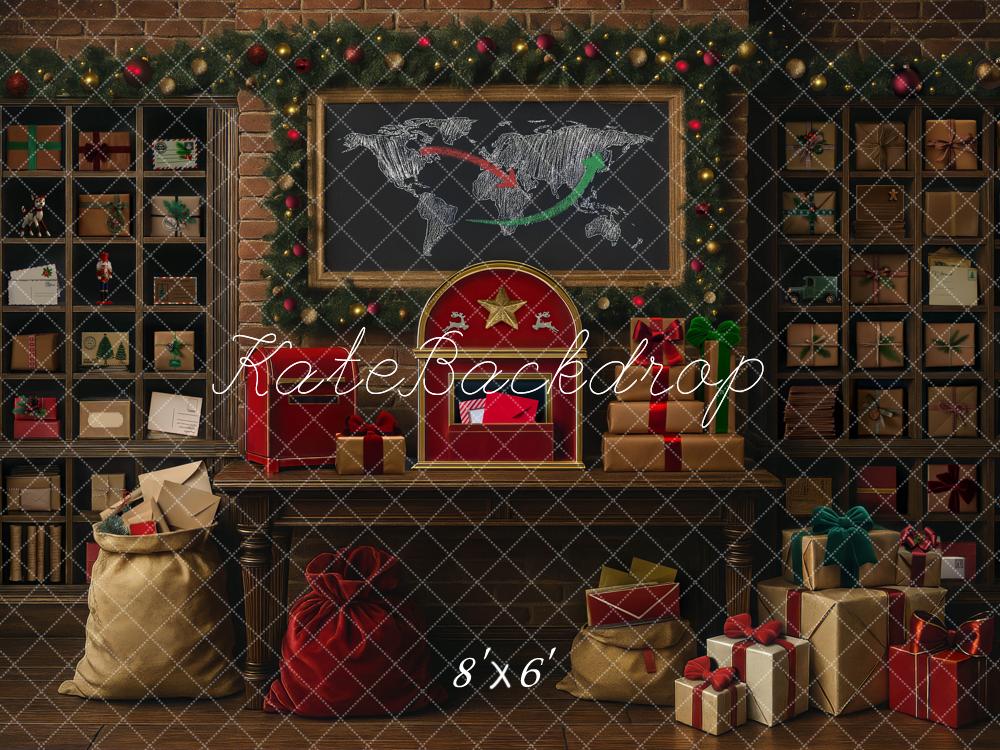 Kate Christmas Gift Workshop Map Backdrop Designed by Mini MakeBelieve - Kate Backdrop AU
