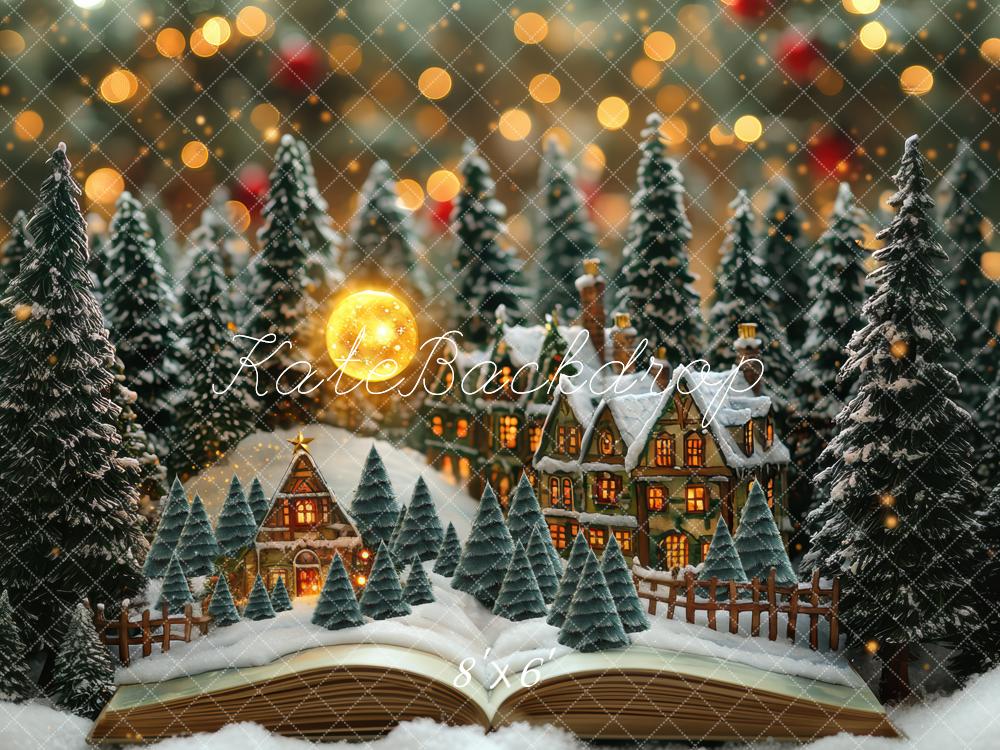 Kate Christmas Snow Village Open Book Backdrop Designed by Mini MakeBelieve - Kate Backdrop AU