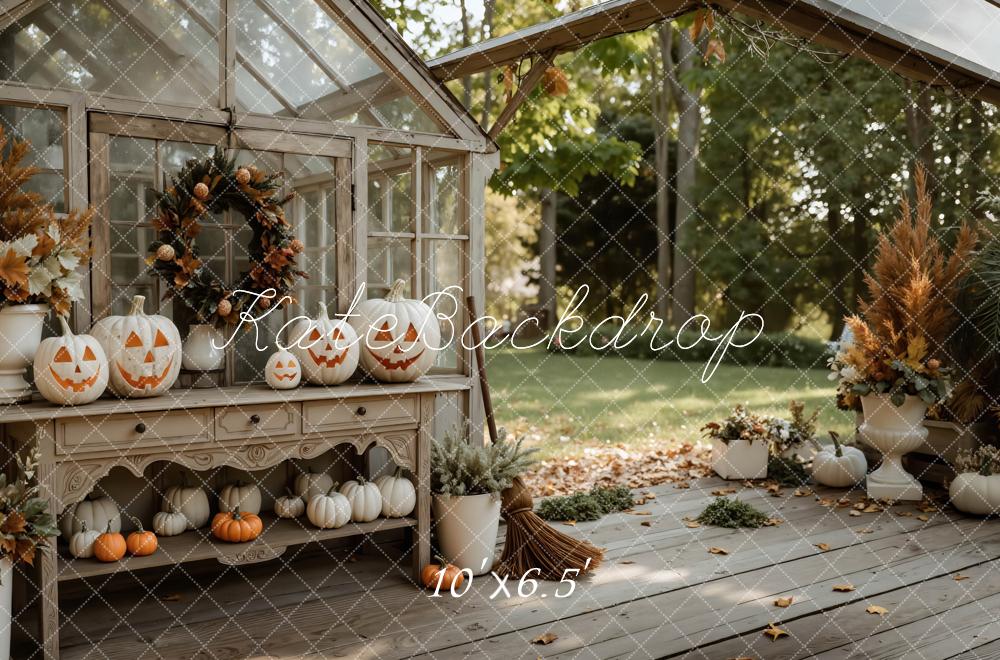 Kate Halloween Pumpkin Greenhouse Backdrop Designed by Mini MakeBelieve