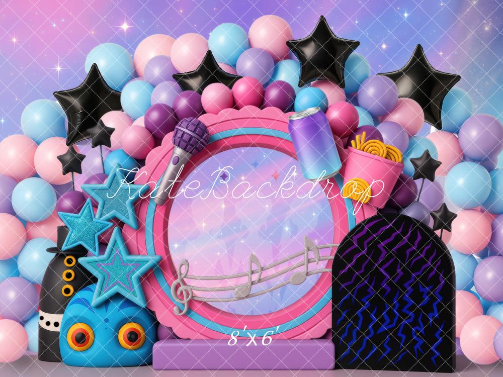 Kate Music Note Balloon Birthday Party Backdrop Designed by Mini MakeBelieve