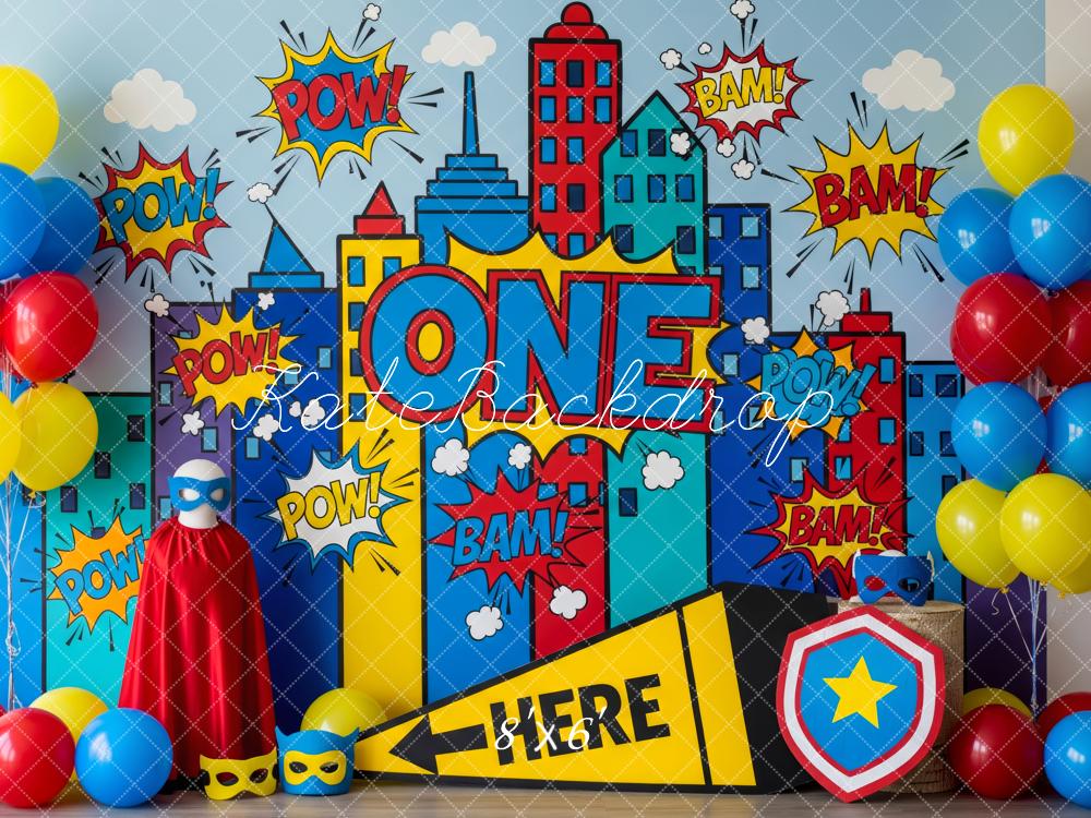 Kate Superhero Comic One Cityscape Backdrop Designed by Patty Roberts