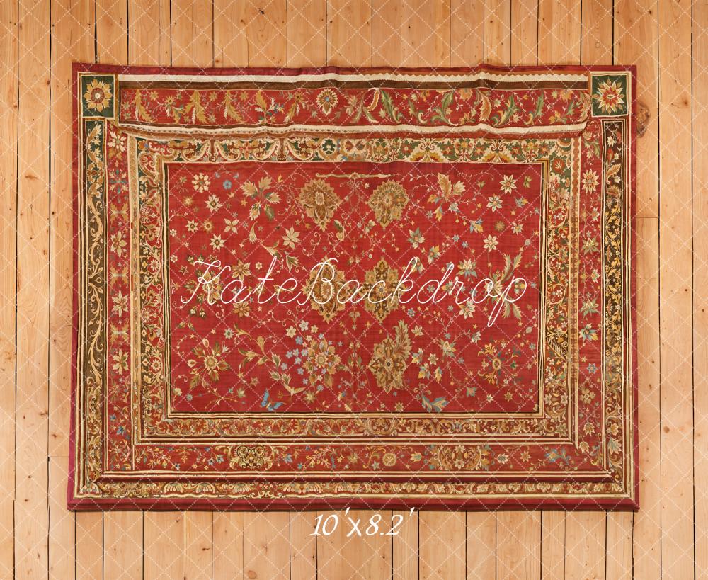 Kate Red Fabric Texture Wooden Planks Backdrop Designed by Emetselch - Kate Backdrop AU