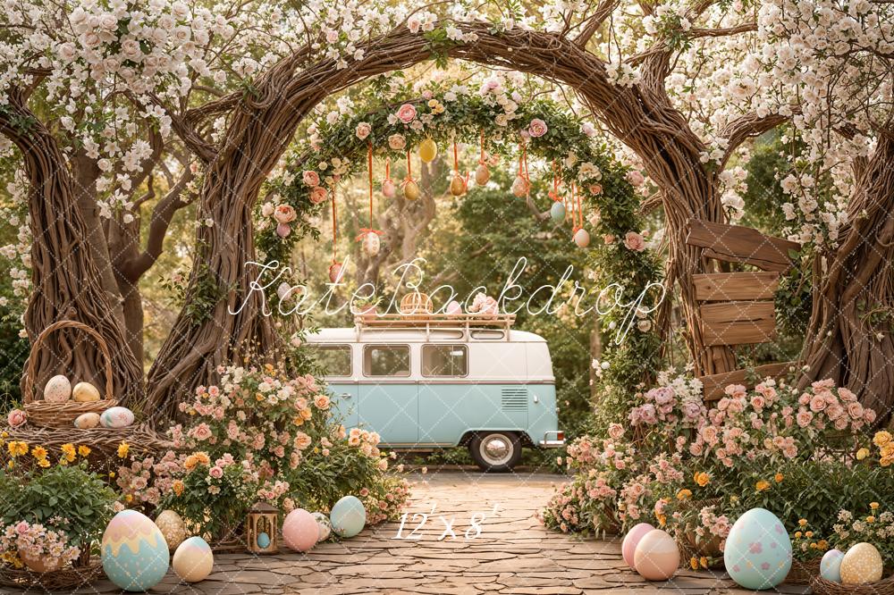 Kate Easter Bunny Eggs Arch Backdrop Designed by Emetselch