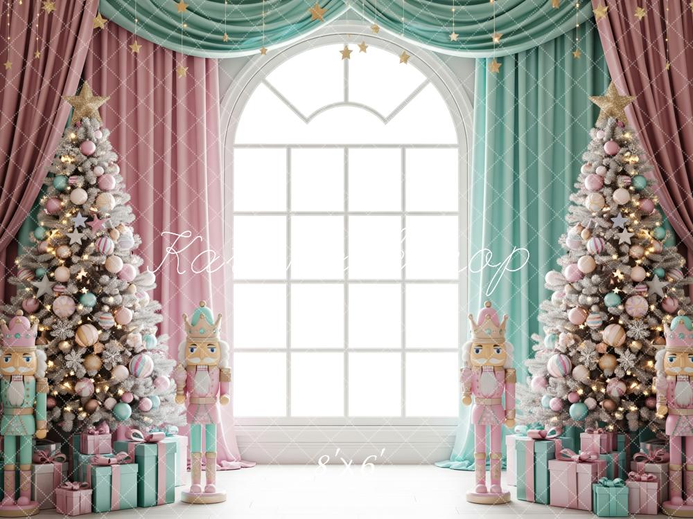 Kate Christmas Nutcracker Window Curtains Backdrop Designed by Patty Roberts