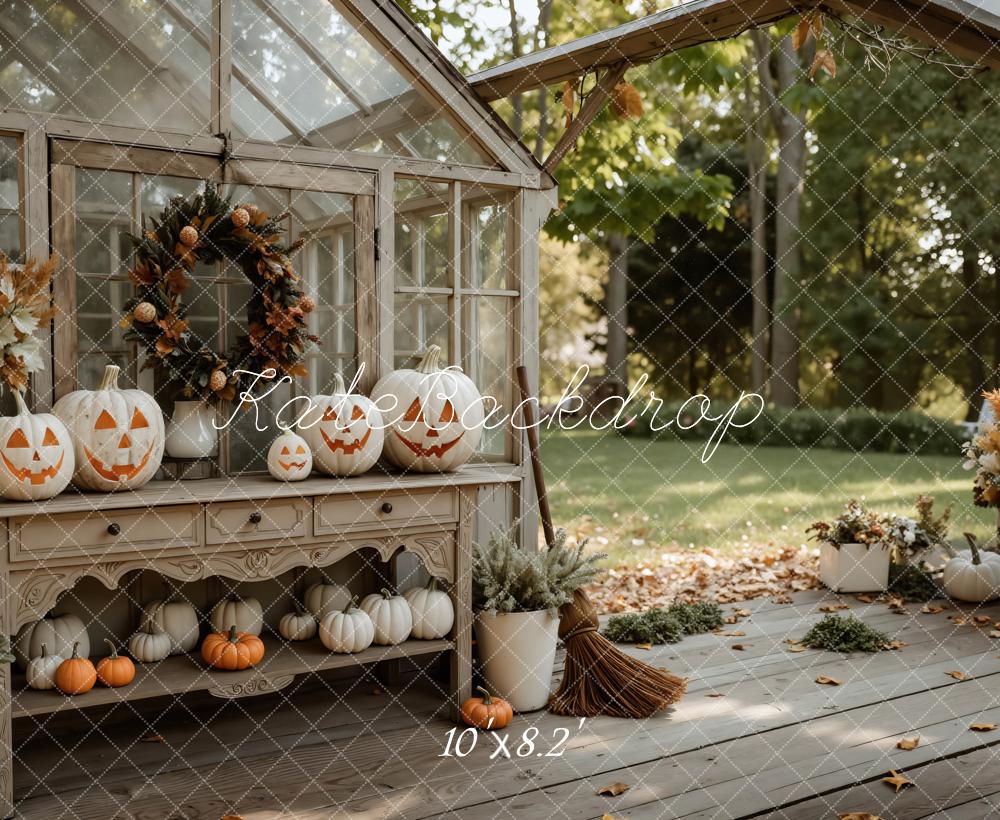 Kate Halloween Pumpkin Greenhouse Backdrop Designed by Mini MakeBelieve