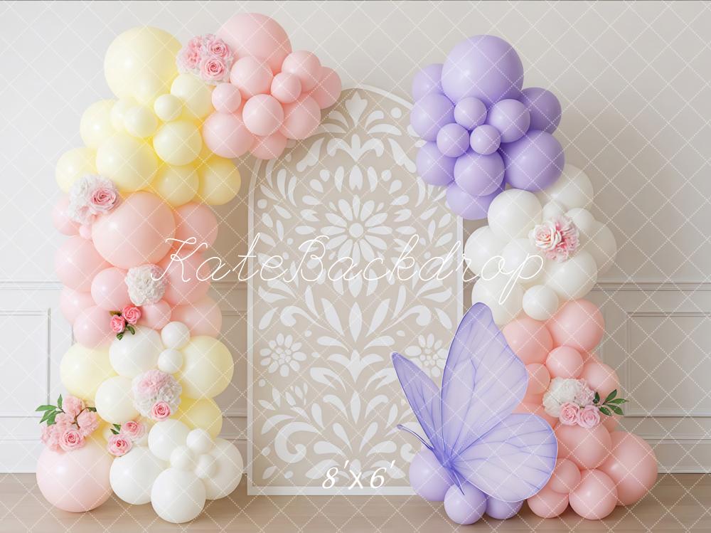 Kate Pastel Balloons Butterfly Backdrop Designed by Mini MakeBelieve - Kate Backdrop AU
