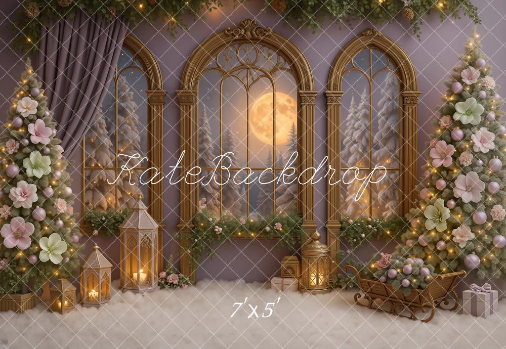 Kate Christmas Night Windows Backdrop Designed by Ashley Paul
