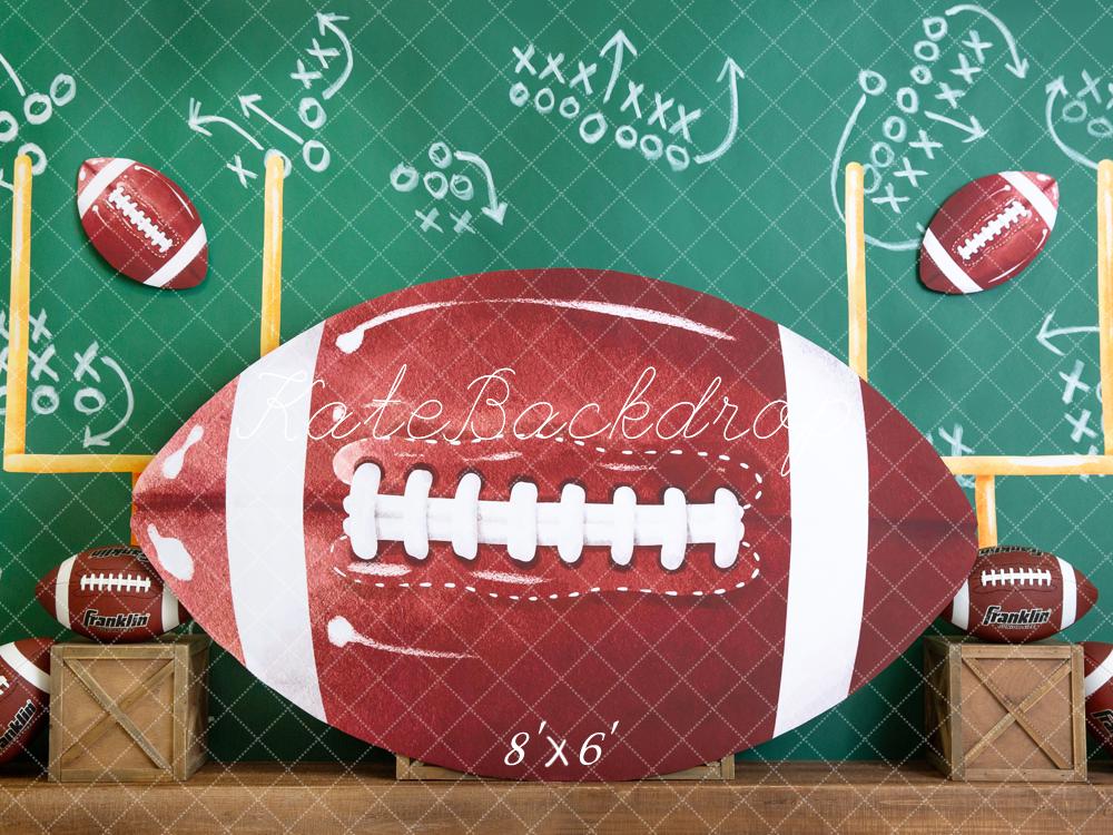 Kate Football Field Goal Chalkboard Green Backdrop Designed by Megan Leigh - Kate Backdrop AU