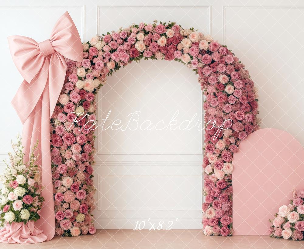 Kate Flower Arch Pink Roses Backdrop Designed by Mini MakeBelieve - Kate Backdrop AU