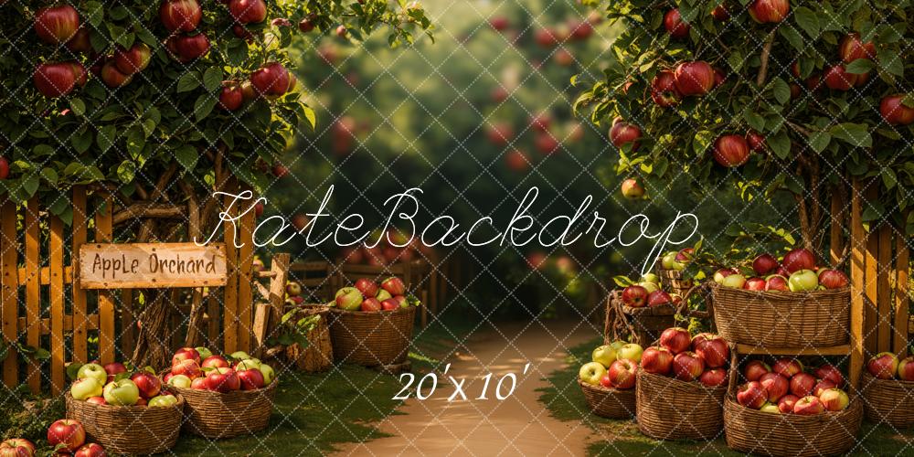 Kate Apple Orchard Trees Baskets Backdrop Designed by Emetselch