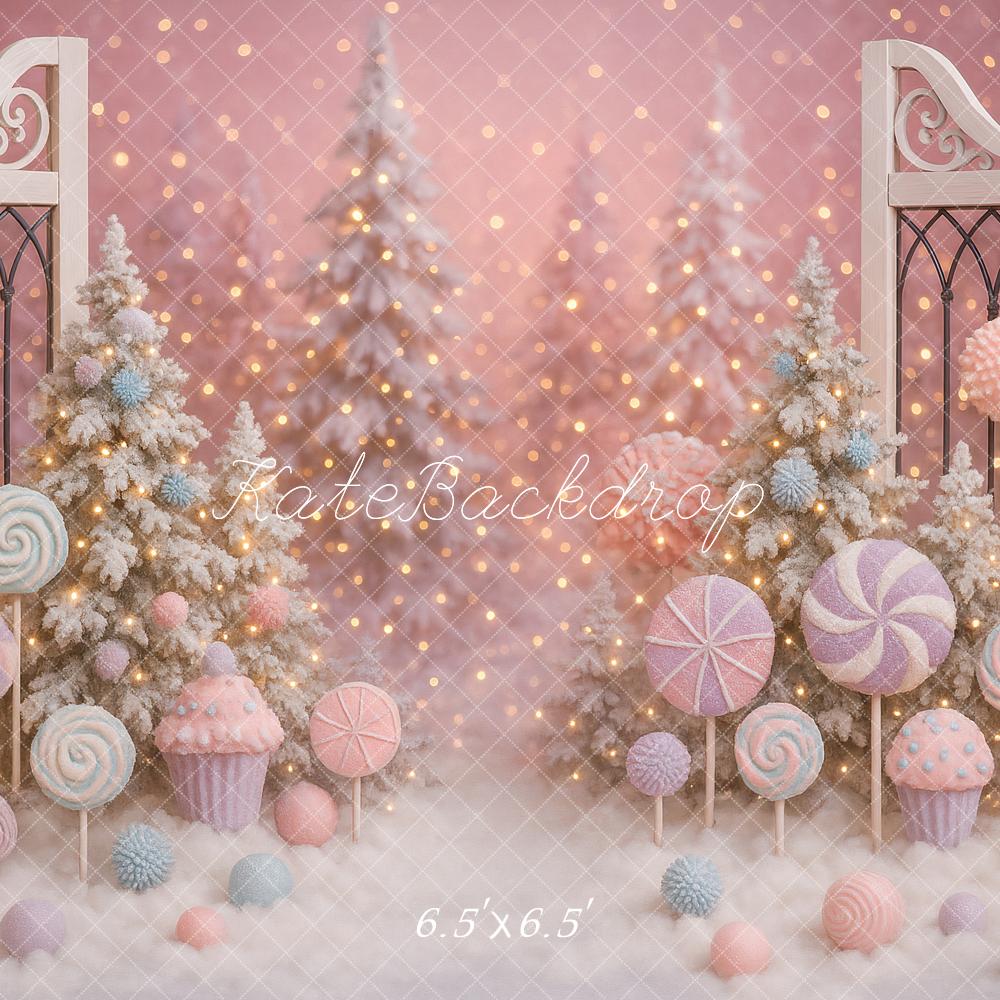 Kate Christmas Candyland Frosted Trees Backdrop Designed by Ashley Paul - Kate Backdrop AU