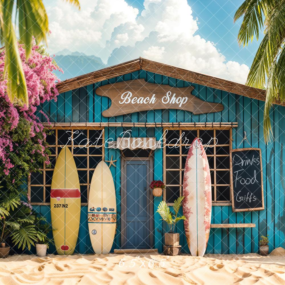 Kate Summer Beach Shop Surfboards Sand Backdrop Designed by Emetselch