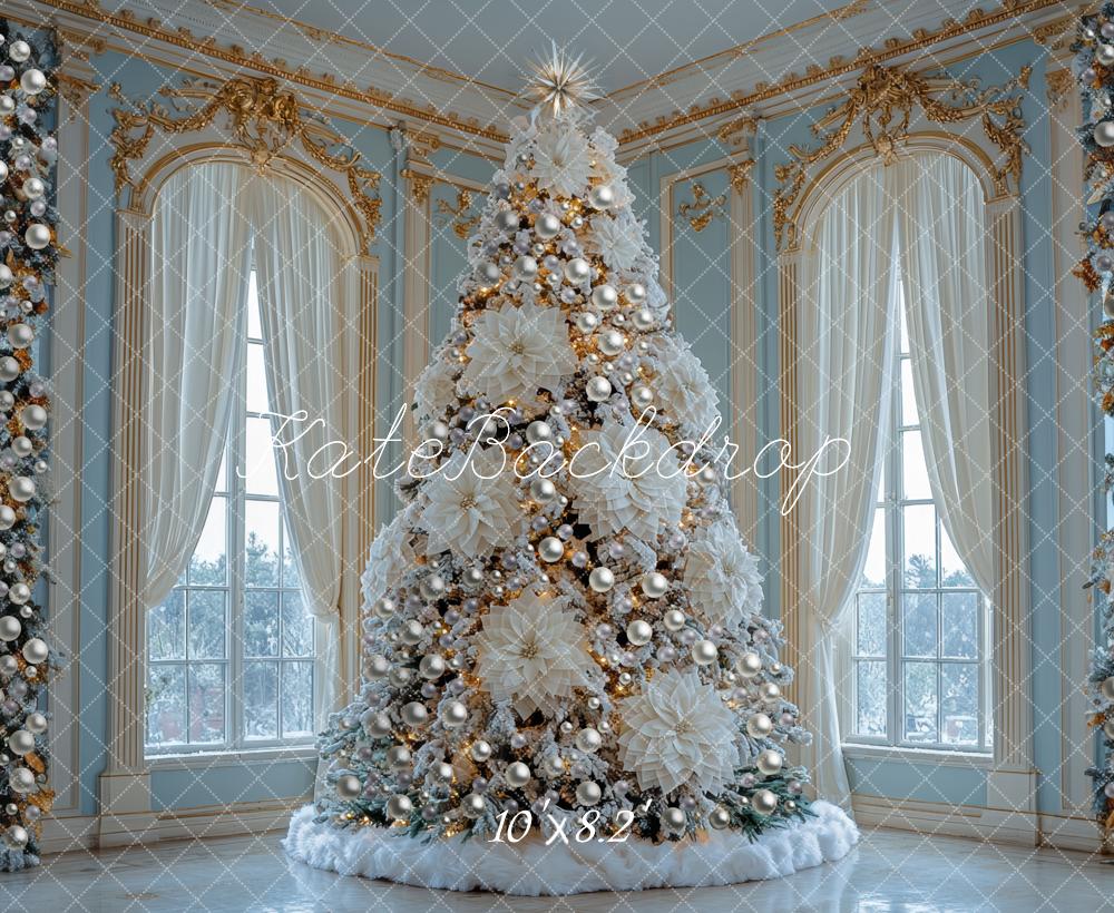 Kate Christmas White Tree Luxury Windows Backdrop Designed by Mini MakeBelieve - Kate Backdrop AU